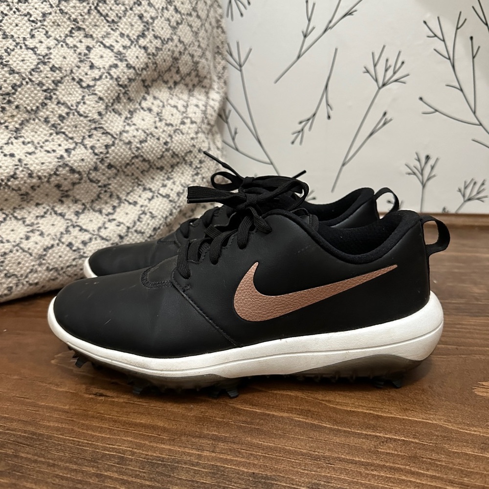 Nike Roshe Golf Cleats Shoes Black Bronze